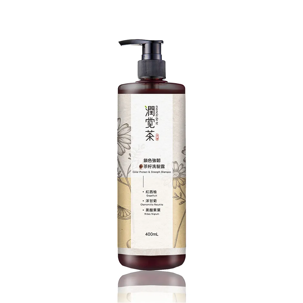 【TEAPOWER 茶寶】潤覺茶 鎖色強韌茶籽洗髮露400mL 3入組