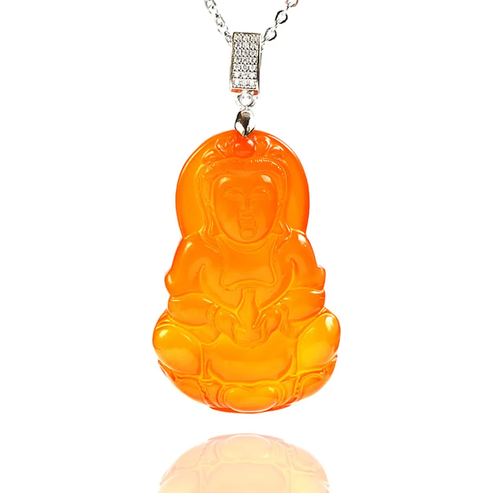 【喜緣玉品】寶瓶觀音 冰種紅玉髓 項鍊(開運風水)