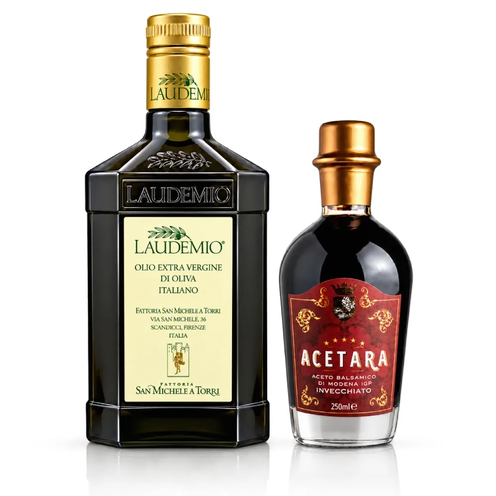 【Laudemio】森米西爾 小騎士 特級冷壓初榨橄欖油250ml+Acetara巴薩米克醋五星紅標250ml 油醋組雙11