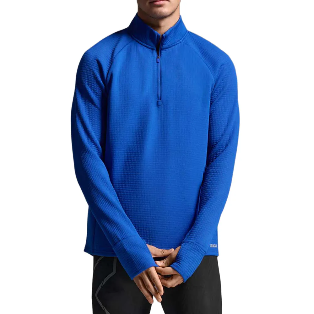 【2XU】M Ignition Hyper-Haptic 1/4 Zip 男士 保暖防護1/4拉鍊長袖機能上衣(藍)