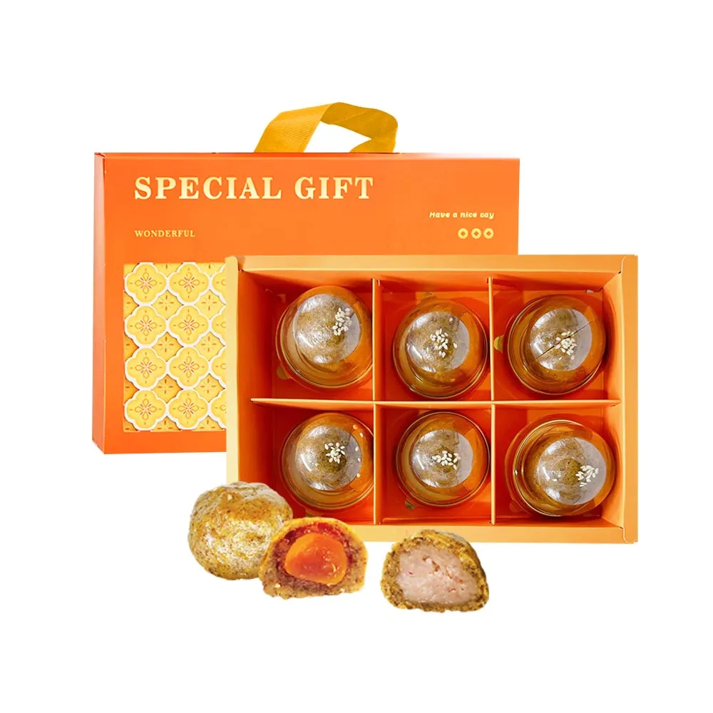 【i3微澱粉】控糖點心禮盒6入x2盒-鳳梨蛋黃酥+芋泥酥(70g 蛋奶素 月餅 手作)_年菜 年節禮盒