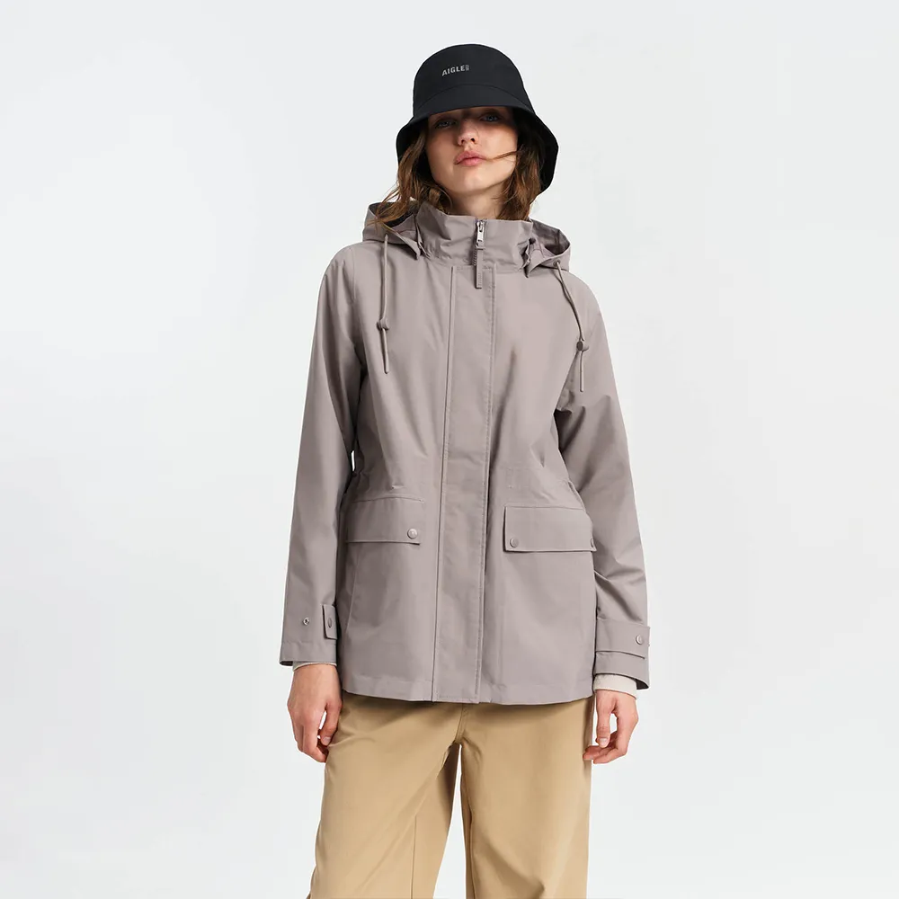 【AIGLE】女 GORE-TEX 防水透氣外套|AG-5A205A252 藕灰色(女外套 防水透氣外套 防風外套 Goretex)