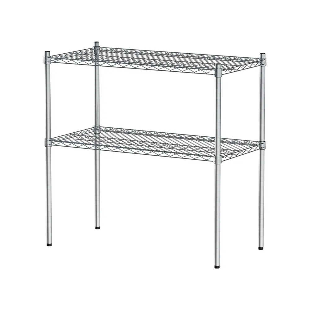 【dayneeds 日需百備】荷重型 90x45x90公分 電鍍（鎖管）二層架(鐵力士架/收納層架/鞋架/展示架/層架/鐵架)
