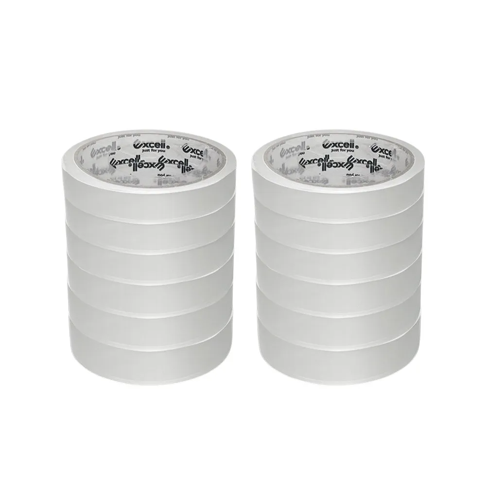 【Excell.tw】12捲｜透明超黏OPP文具膠帶 18mm*40y(透明膠帶_36M)