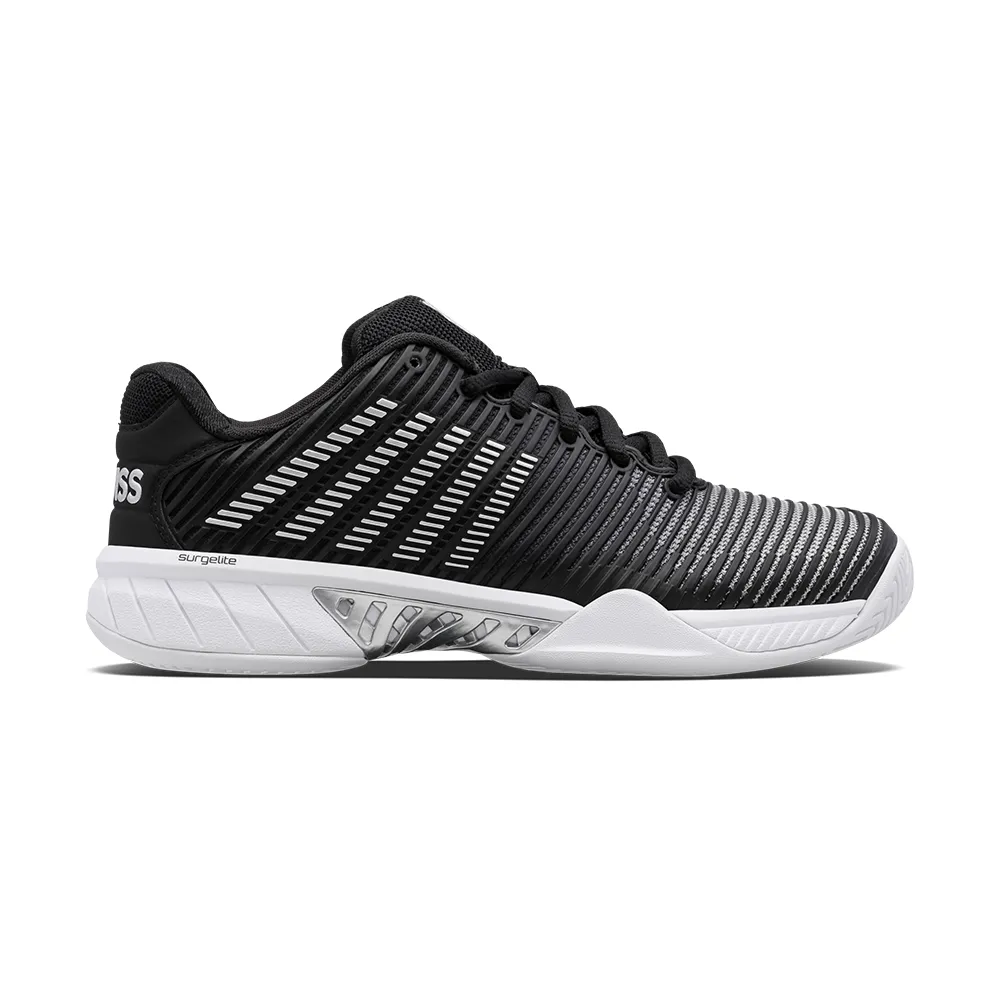 【K-SWISS】透氣輕量網球鞋 匹克球鞋 Hypercourt Express 2-女-黑/銀(96613-085)