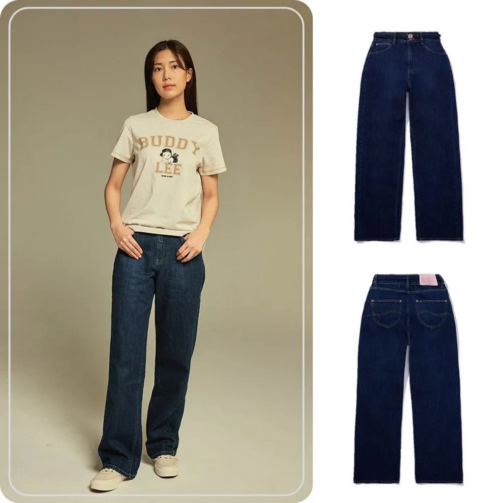 【Lee】女裝 牛仔褲 / 428 高腰舒適直筒 深藍洗水(LB417123309)