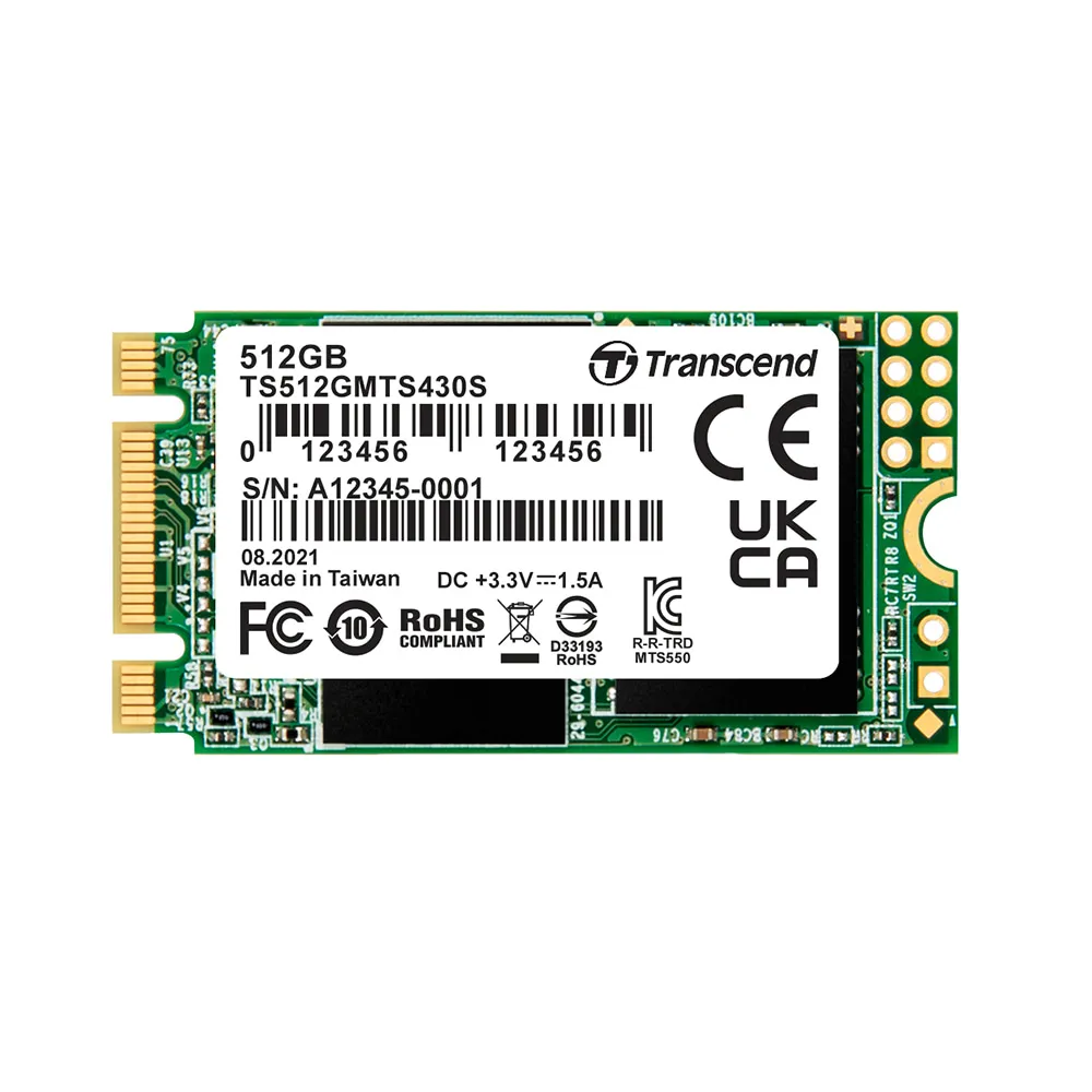 【Transcend 創見】MTS430S 512GB M.2 2242 SATA III SSD固態硬碟(TS512GMTS430S 新舊包裝隨機出貨)