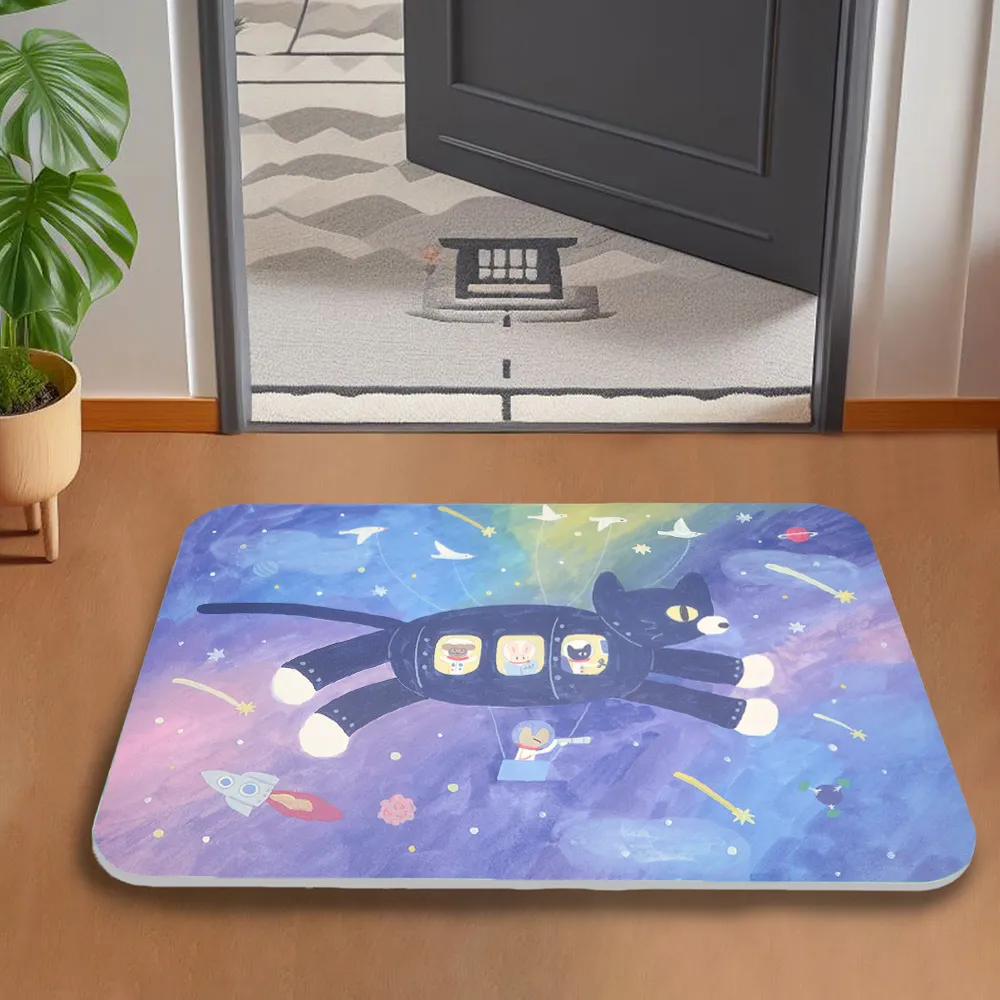 【怪獸】新銳設計師 10秒頂吸 軟式珪藻土吸水地墊 阿文 60x40cm(珪藻土地墊/腳踏墊/浴室防滑墊)