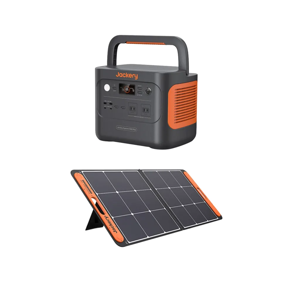 【Jackery】1000Plus 太陽能充電組合包100W(充電器 BSMI R34851 露營 逐露天下)