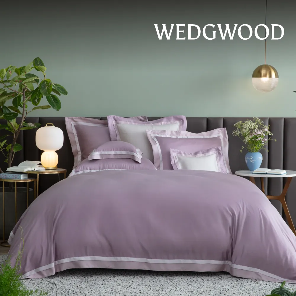 【WEDGWOOD】限時促銷500織100%天絲被套枕套四件組 雙人｜艾莉歐任選(百貨款)