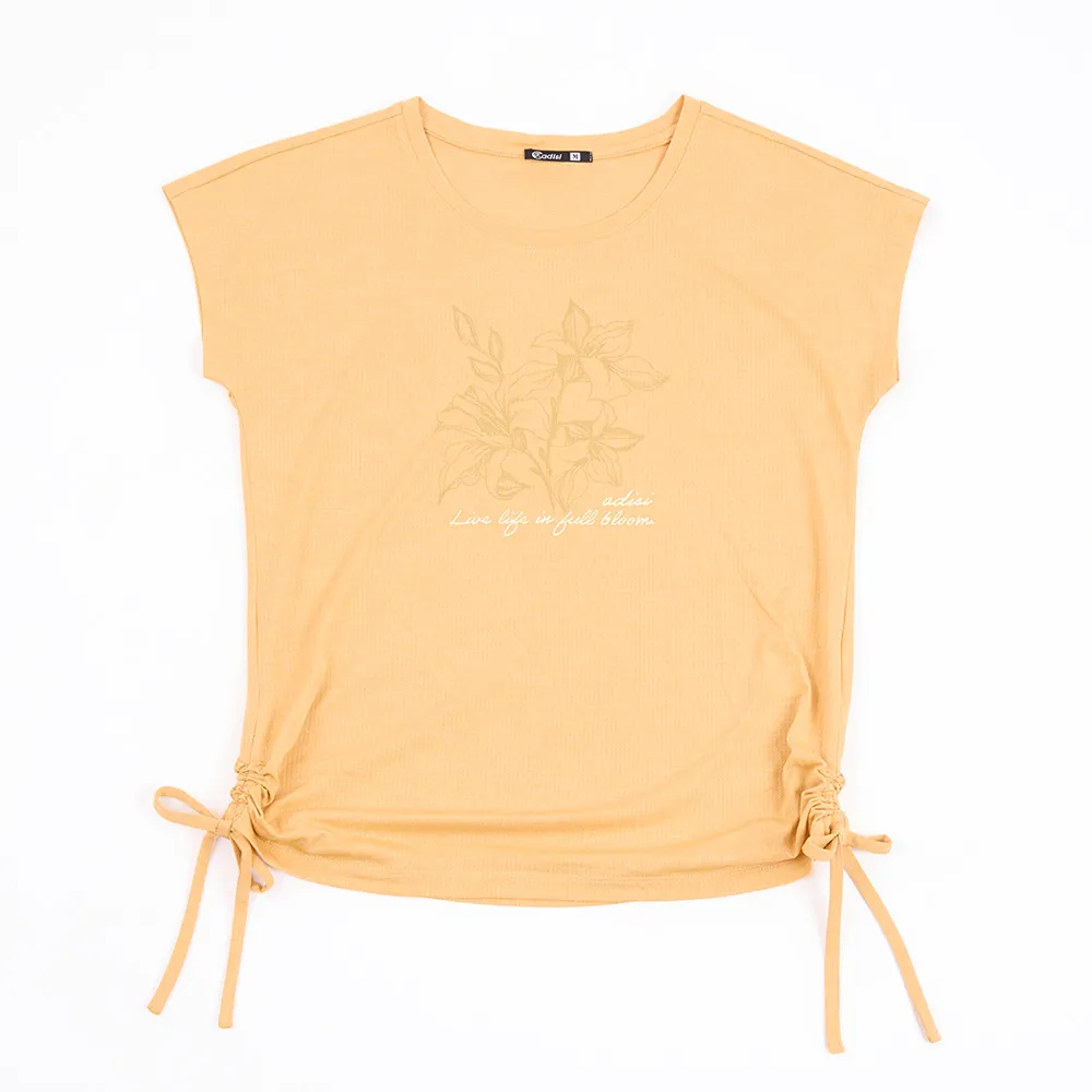 【ADISI】女輕量散熱超透氣抑菌消臭抽皺排汗衣 AL2611020 鎘橙 S-XL｜吸濕排汗 快乾 防臭 輕量 T恤