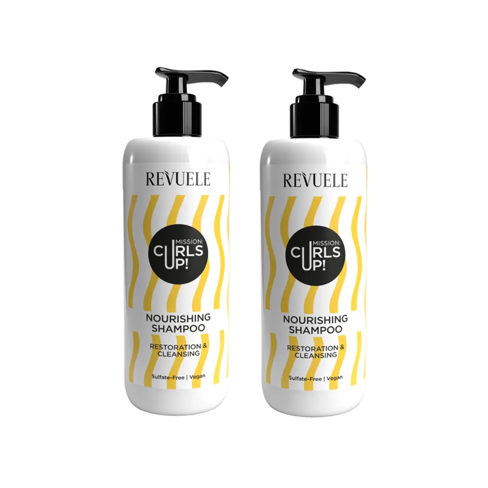 即期品【REVUELE 瑞膚露】捲髮任務彈亮洗髮乳400mlx2入組 效期:2026.06(釋放自然美型波浪 無矽靈無造型劑)