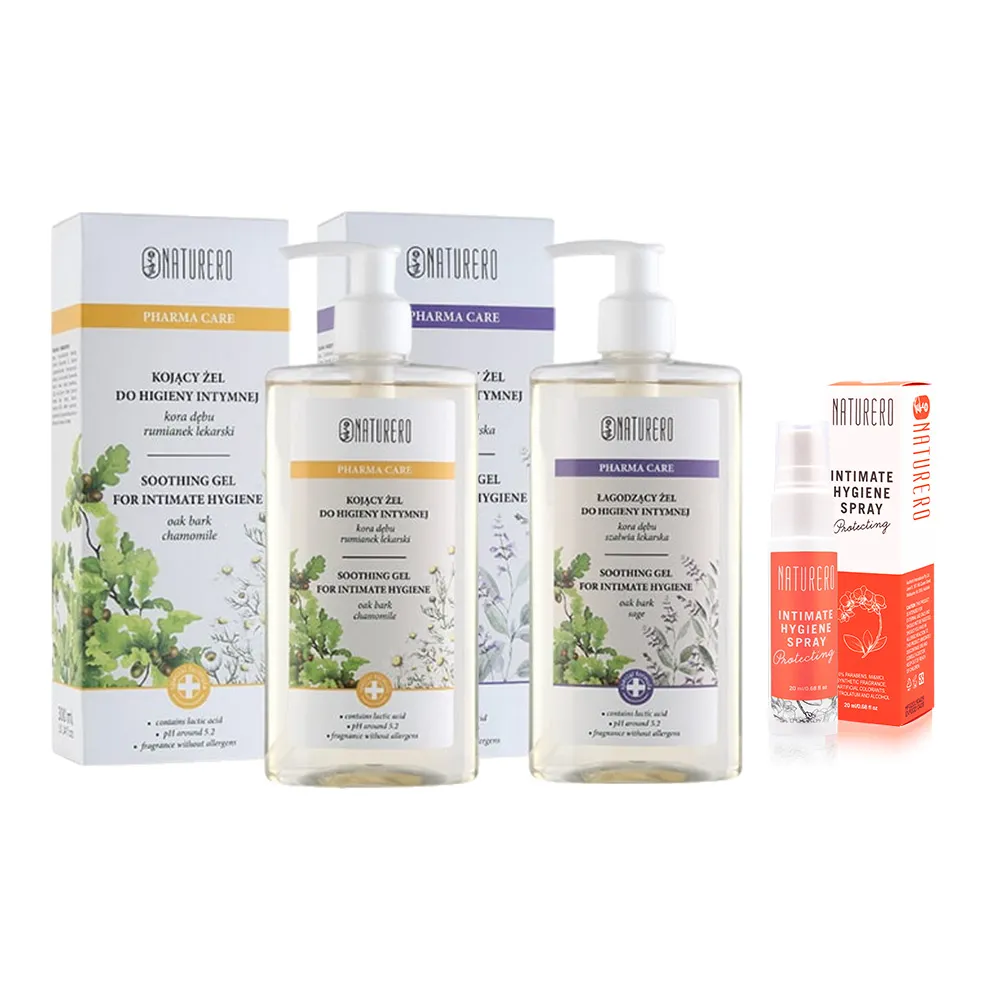 【Naturero 植淨林】植淨清新香氣私密保養組(潔膚露300mlx2與清新噴霧)