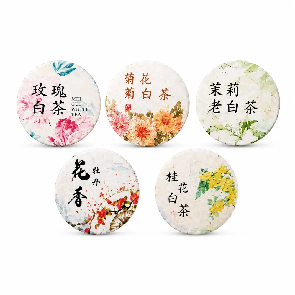 【典慶號】嚴選白茶花茶五款組合(玫瑰白茶、茉莉花茶、菊花白茶、花香白茶、桂花白茶/300克)