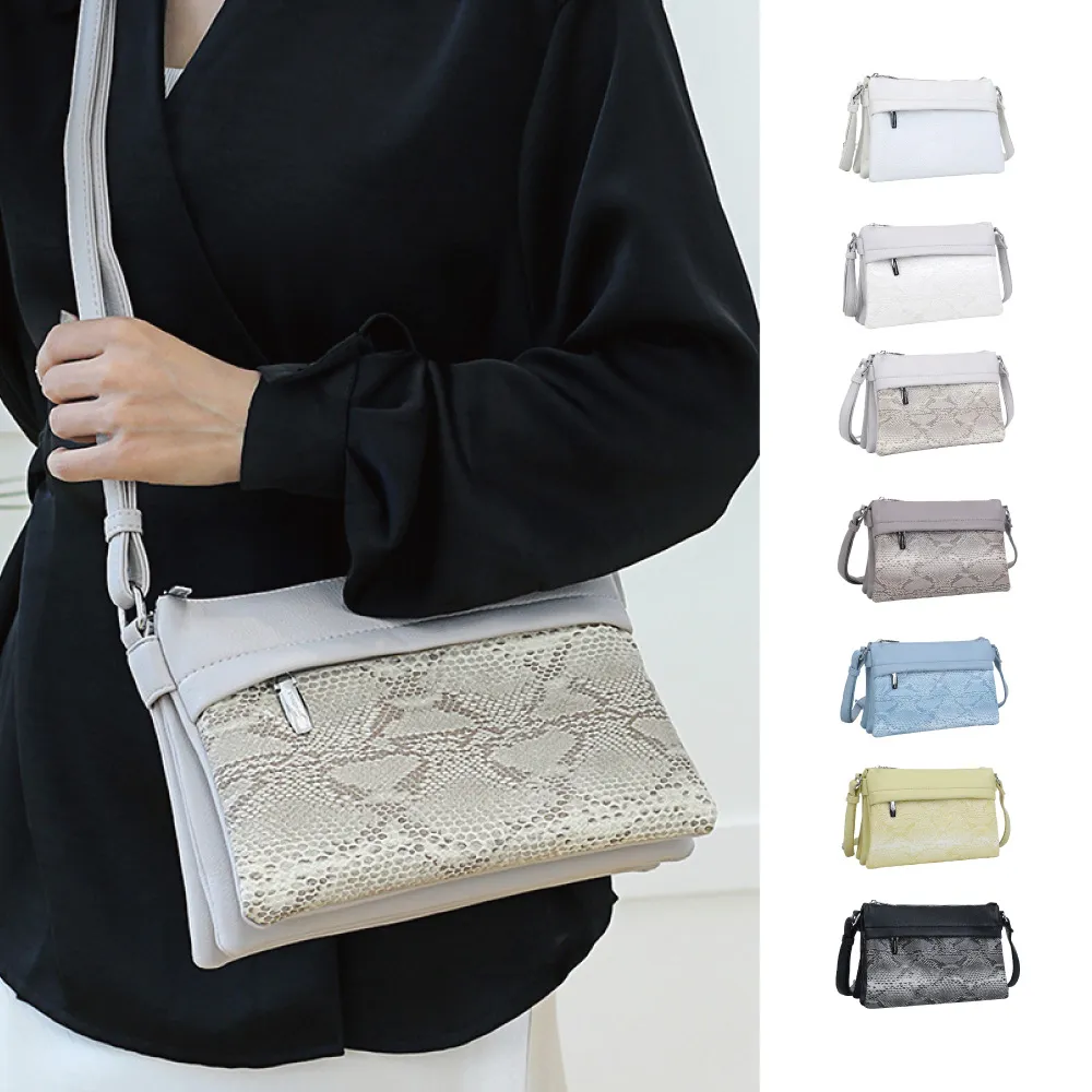 【Rosse Bags】歐美個性時尚百搭鱷魚皮面休閒單肩包 斜跨包(白/米白/杏灰/卡其/黃/藍/黑)