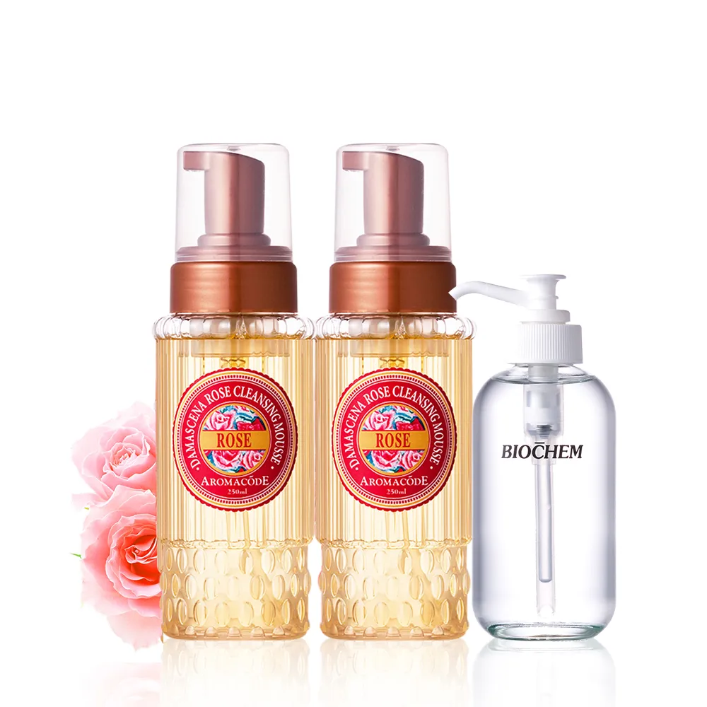 【雅聞倍優BIOCHEM】玫瑰氨基酸淨白洗卸二用慕絲250ml*2+EL-α-熊果素亮白化妝水120ml