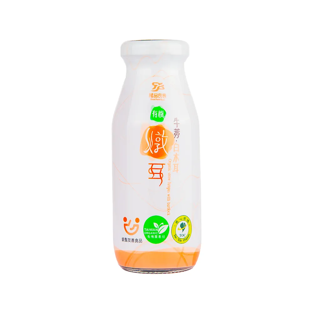 【植品良食】有機牛蒡根燉耳195mlx24瓶-箱購(白木耳飲/雪耳/銀耳露/威品嚴選)