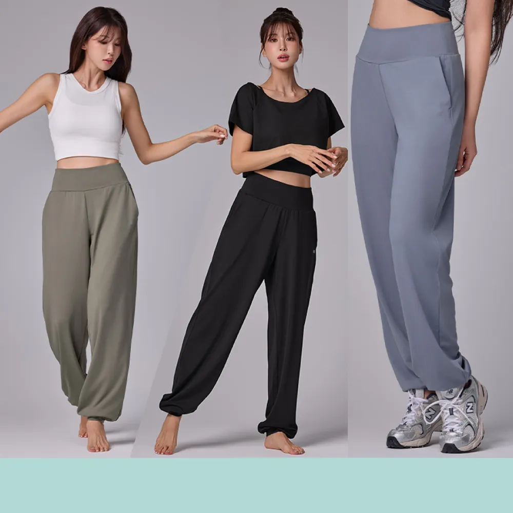 【STL】出清 韓國瑜伽 Belly 350 Loosefit 涼感 塑腰 女 運動機能 長褲 寬鬆 慢跑 束口褲 大尺碼 (多色)