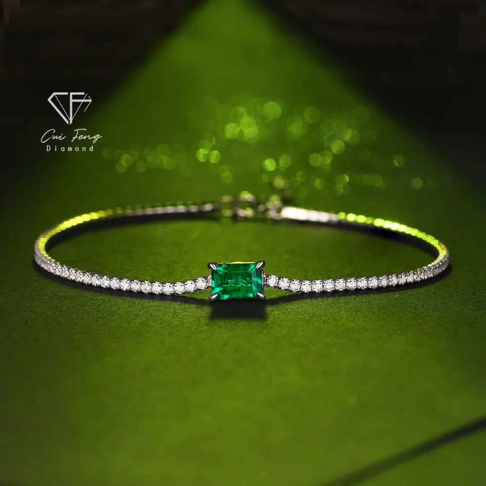【CF Diamond】手鍊 培育祖母綠 雙11 1克拉《夢蔓》(雙11哥倫比亞祖母綠 鑽石 手鍊 生日 禮物)