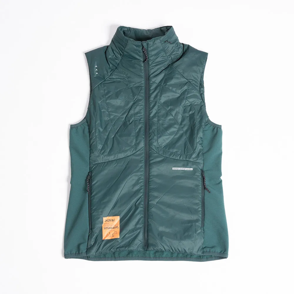 【ADISI】女SMAWARM海洋溫控超撥水彈性背心 AV2421079 翡翠綠 S-2XL(蚵殼棉 運動外套 抗風 海洋紗)
