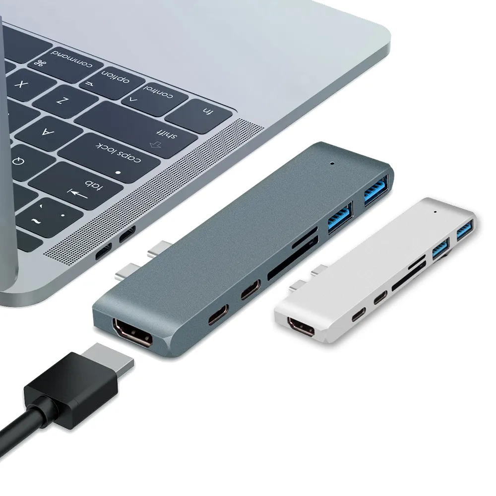 【ANTIAN】Type-C 七合一多功能HDMI轉接器 USB3.0擴展塢 傳輸擴充擴展塢 筆電轉接頭(Macbook Air M3轉換器)