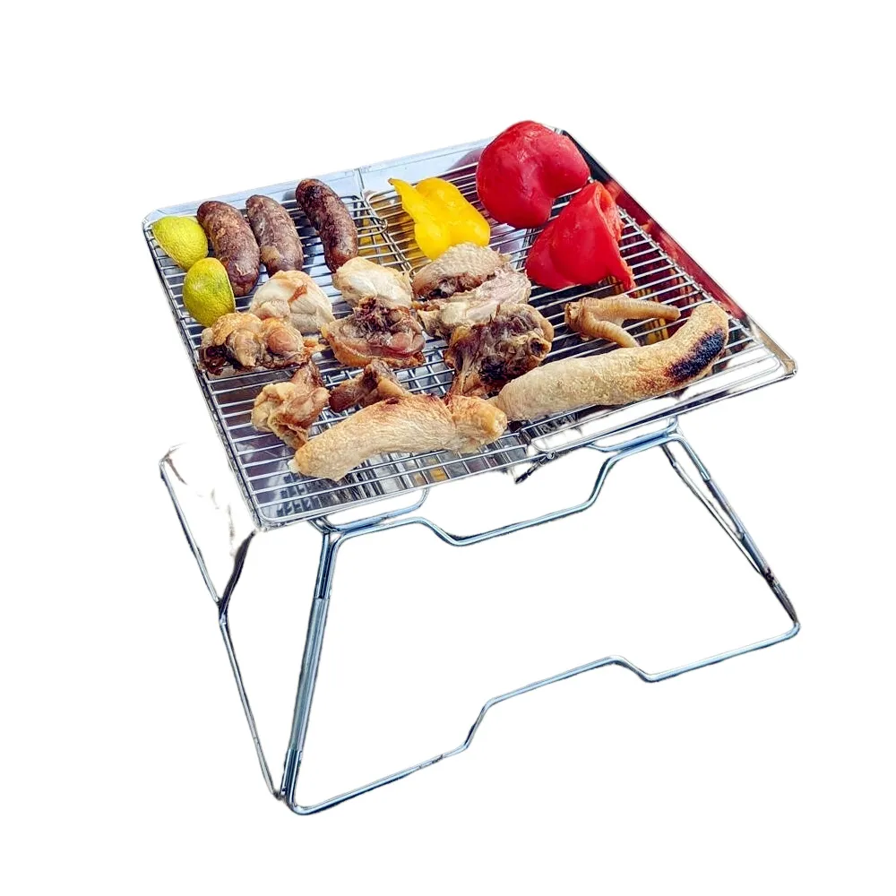 【May Shop】露營折疊不銹鋼燒烤爐便攜戶外BBQ焚火台