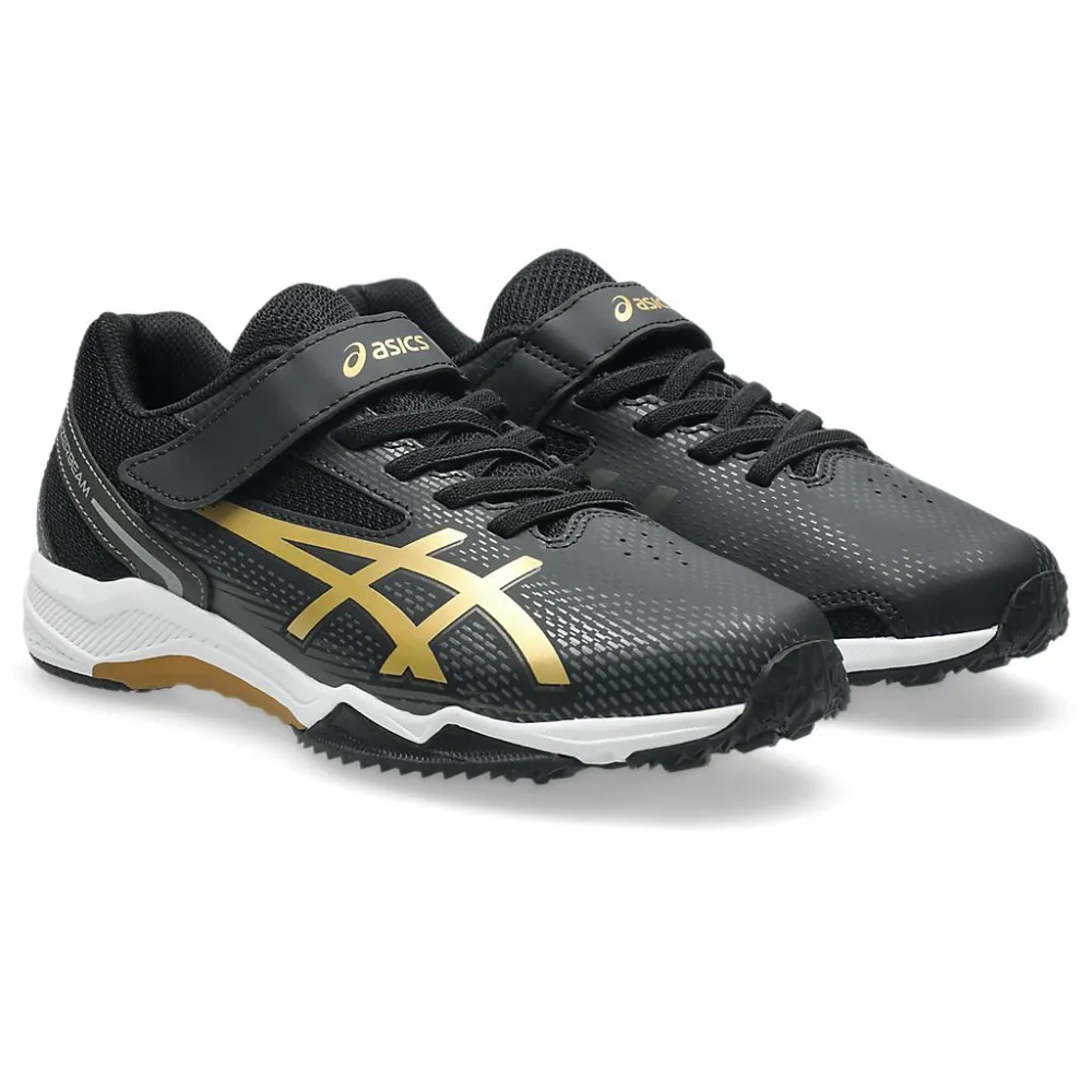【asics 亞瑟士】慢跑鞋 童鞋 大童 運動鞋 緩震 魔鬼氈 LAZERBEAM SL-MG 黑 1154A232-001