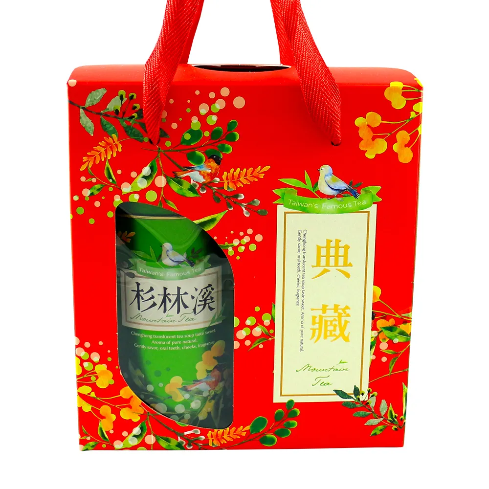 【龍源茶品】典藏茗韻杉林溪烏龍茶葉禮盒2罐組(150g/罐-300g/盒-生青茶/無焙火/附提繩/年節送禮推薦)