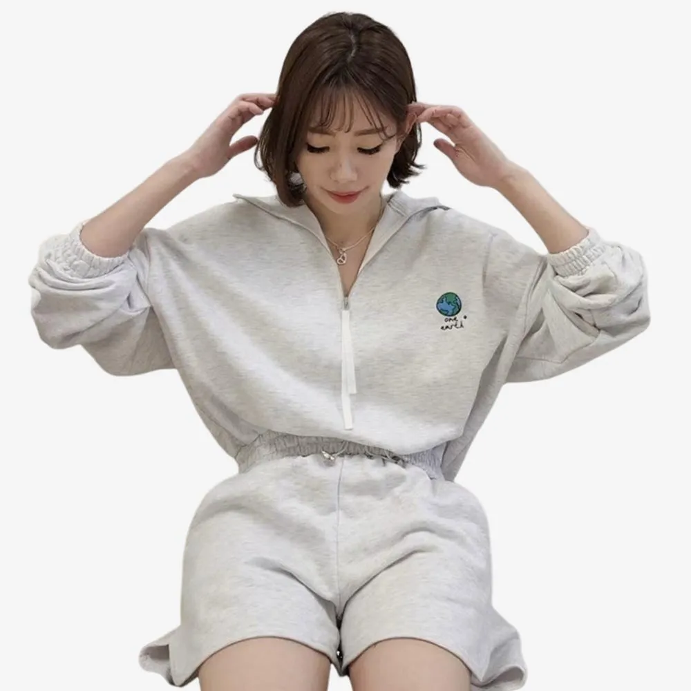 【SeasonsBikini】正韓愛地球環保布料套裝上衣+短褲 -KK98(正韓環保布料套裝休閒套裝大學T套裝)