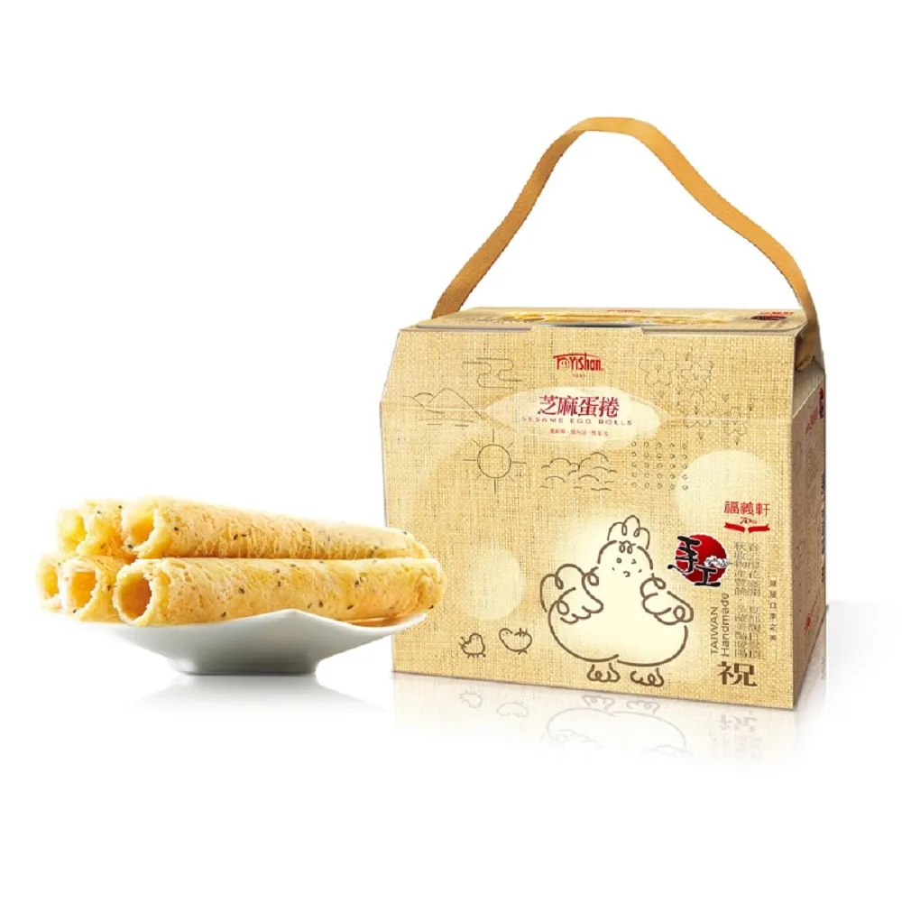 【福義軒】手工芝麻蛋捲(年菜年節禮盒 600g)