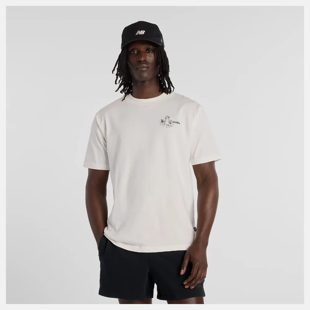 【NEW BALANCE】NB 短袖上衣 男 美規 海鹽白 MT61J9ICSST