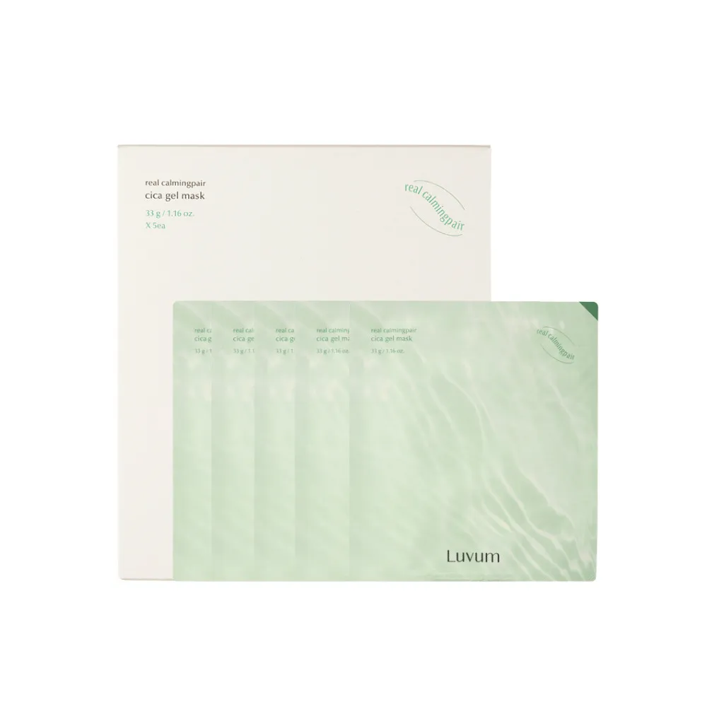【Luvum】韓國 積雪草幼苗冰凝膠面膜 5片 透明質酸 保濕 鎮靜 修護 敏感肌 官方直營(面膜 凝膠面膜)