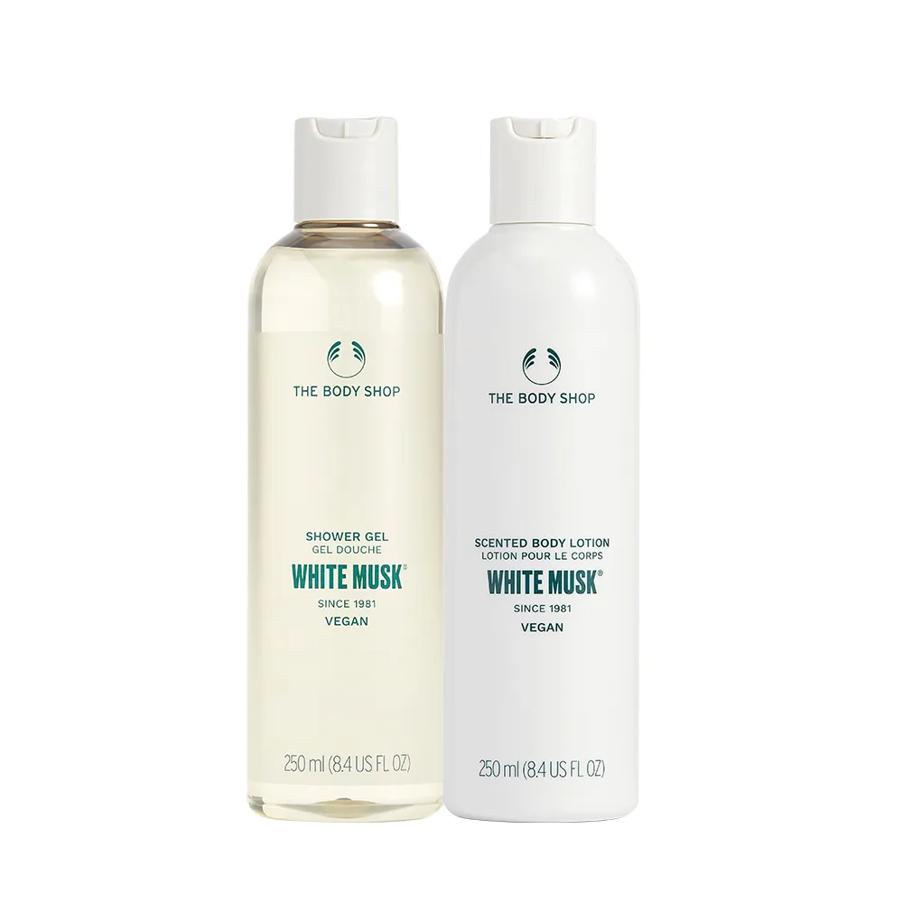 【THE BODY SHOP 美體小舖】白麝香女神美膚組(潤膚乳250ML+沐浴膠250ML)(雙11限定/雙11獨家)1111campaign