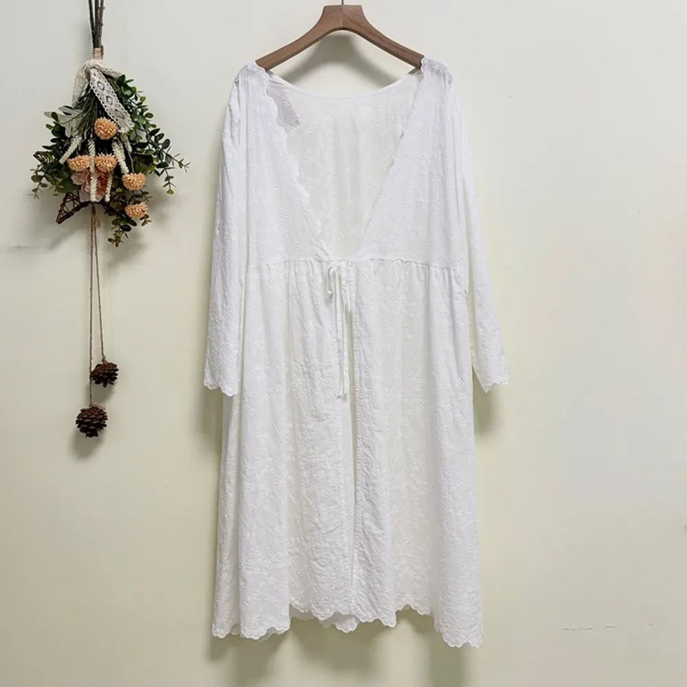 【巴黎精品】現貨+預購 罩衫防曬外套(刺繡日系純棉蕾絲女外套2色a1ja56)