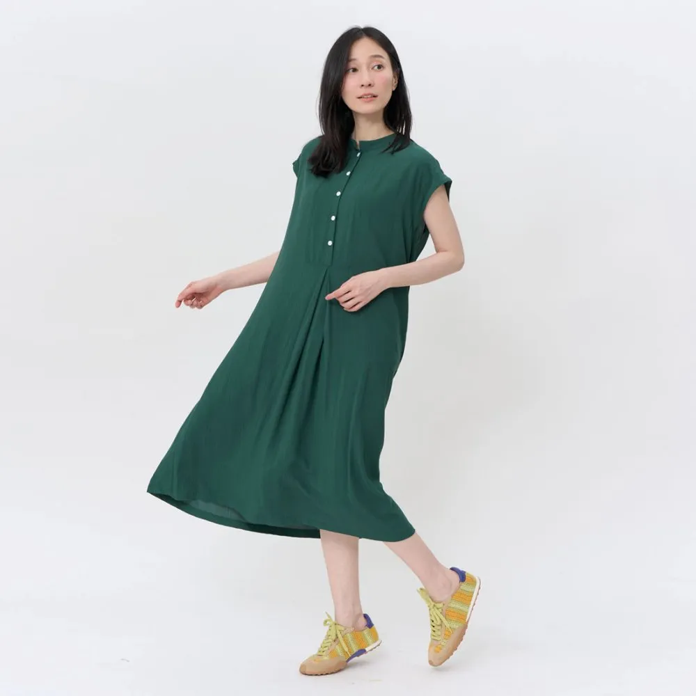 【so that’s me 好我】Daisy半襟箱摺無袖口袋洋裝(綠)