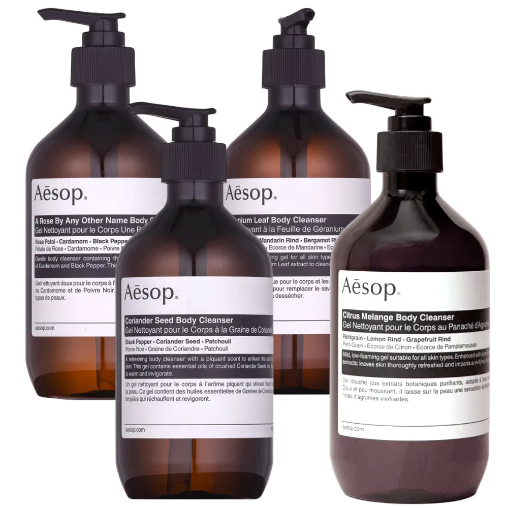 【Aesop】身體潔膚露/洗髮精 500ml(天竺葵/玫瑰的名字/芫荽籽/苦橙香檸)