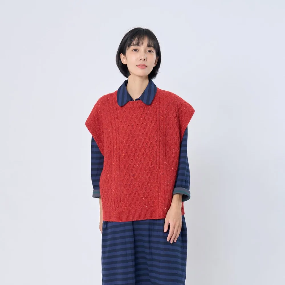【so that’s me 好我】Kate圓領麻花彩點針織背心(紅)