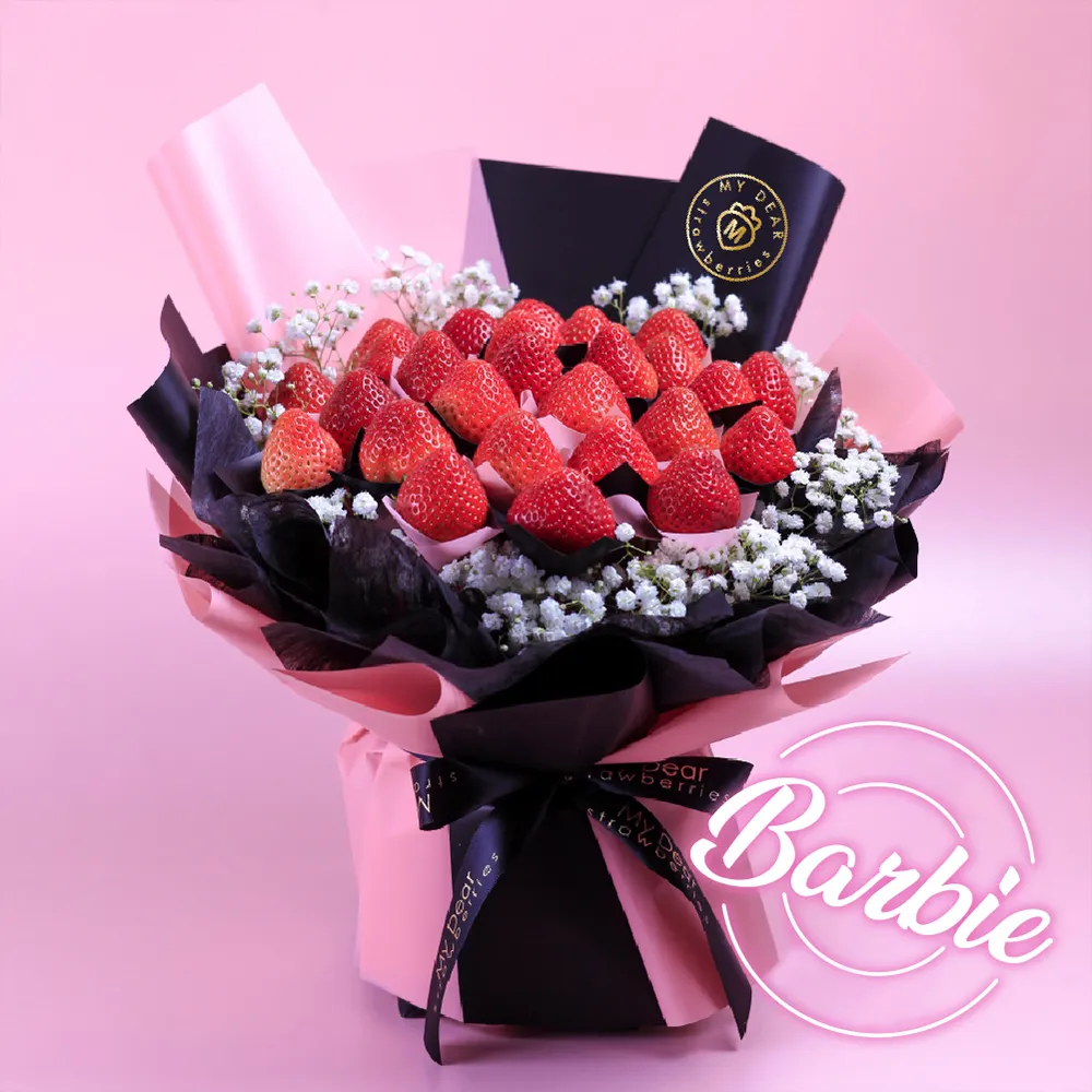 【MyDearStrawberries】Barbie Pink 芭比粉大型草莓花束(水果花束/情人節/告白/生日禮物/超人氣花束/草莓)
