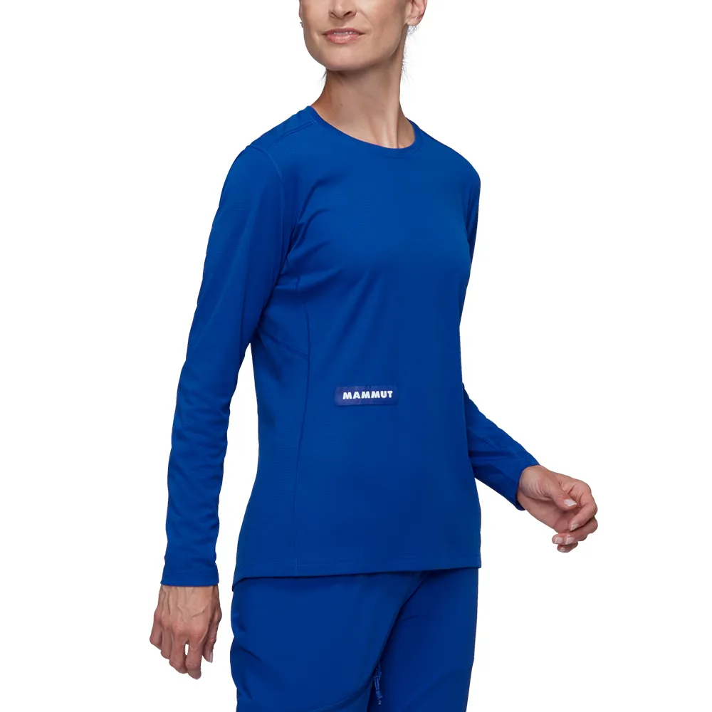 【Mammut 長毛象】Eiger Nordwand FL LS AF W 極限艾格-亞洲版型 長袖排汗衣 艾格藍 女款 #1016-02340