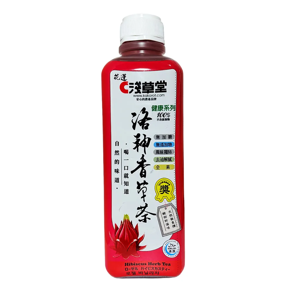 【農會】花蓮壽豐淺草堂 洛神香草茶飲X1箱組(820mlX20瓶/箱).無糖. 團購組