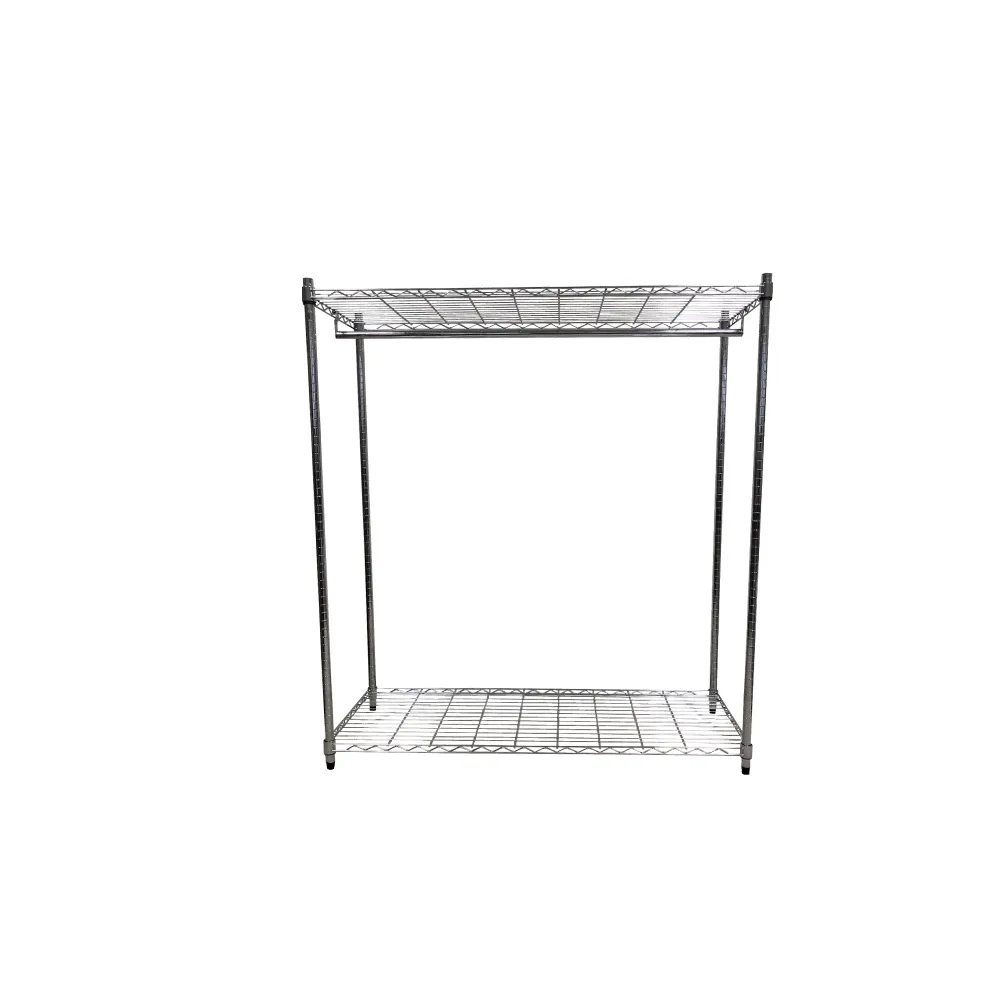 【A+Courbe】MIT耐重二層架-附衣桿 45x120x120cm(鐵力士架/鐵架/收納架/置物架/層架/架子)