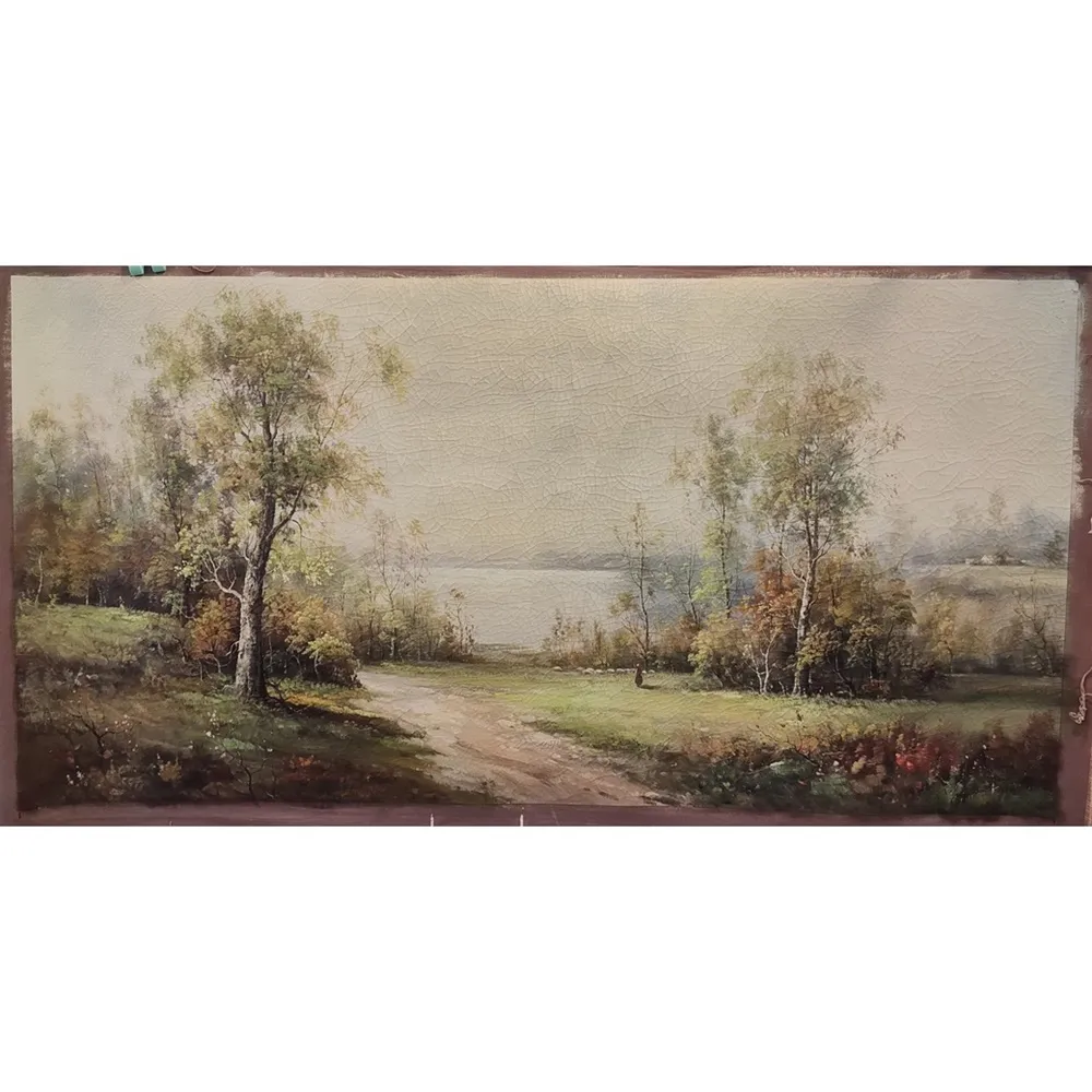 【ArtLife 藝術生活】B032高級手繪油畫 特殊裂紋_60x120cm(五行風水畫、打造居家好運宅、手繪系列、擺飾畫)