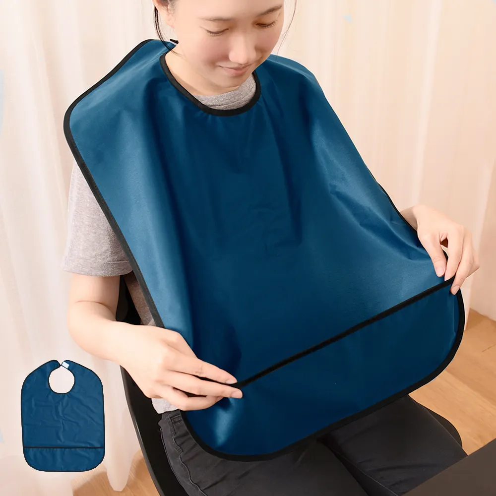 【Embrace 英柏絲】成人圍兜 2入1組 樂齡 銀髮族 防水 加長加寬型 用餐專用(兩色任選-老人圍兜)
