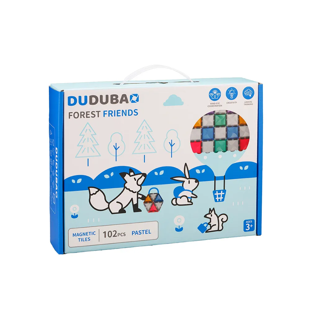 DUDUBAO五感繪本磁力片-森林好朋友（粉彩102片）
