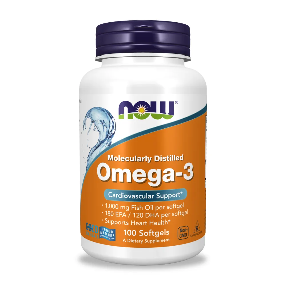 【NOW Foods】Omega-3魚油膠囊x3瓶(100顆/瓶)