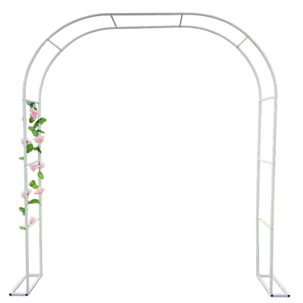 【poko】白色拱門花架附底座 200*230cm 花園藝 花架 爬藤架 攀爬架 支撐架 婚慶支架 加固花支架