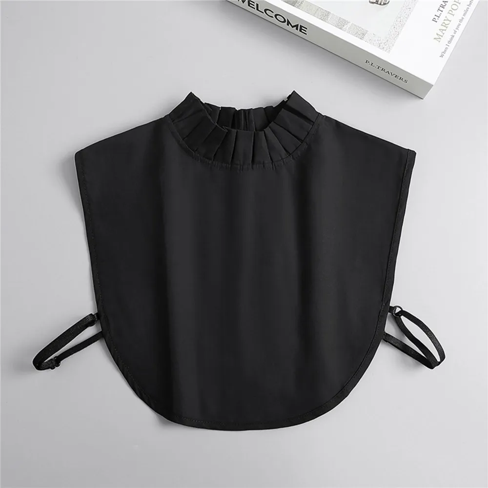 【米蘭精品】極速出貨 假領子襯衫領片(百褶立領棉質百搭女裝配件3色74ko12)