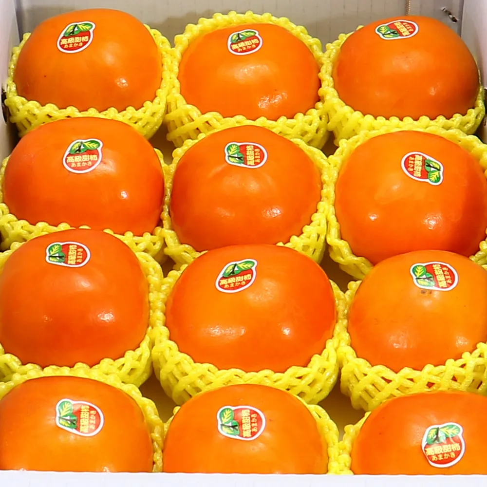 【愛蜜果】台灣高山特級9A甜柿12入原裝箱(約304-340g/顆)