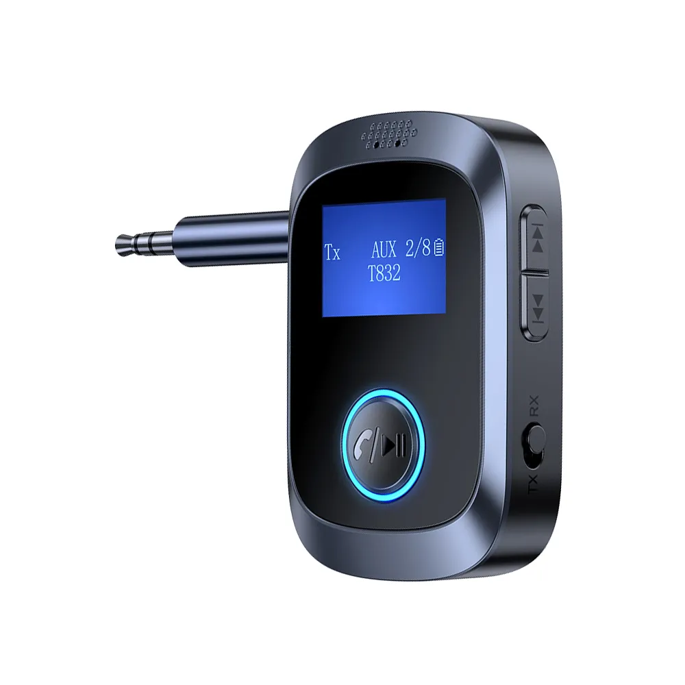 【Nil】C85 全能型二合一音頻適配器 車家兩用 LED屏顯發射器 藍牙5.4 電視電腦音響平板耳機接收器