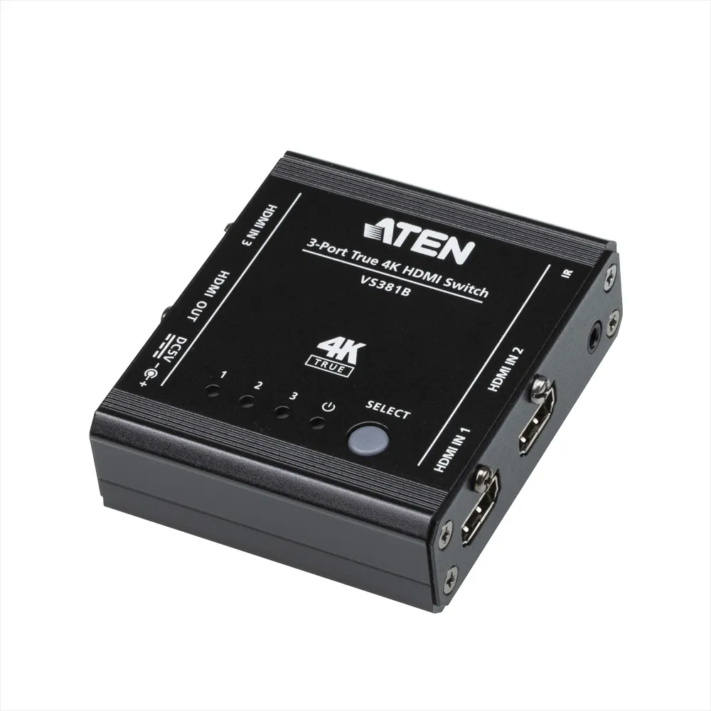 【ATEN】3埠True 4K HDMI影音切換器(VS381B)